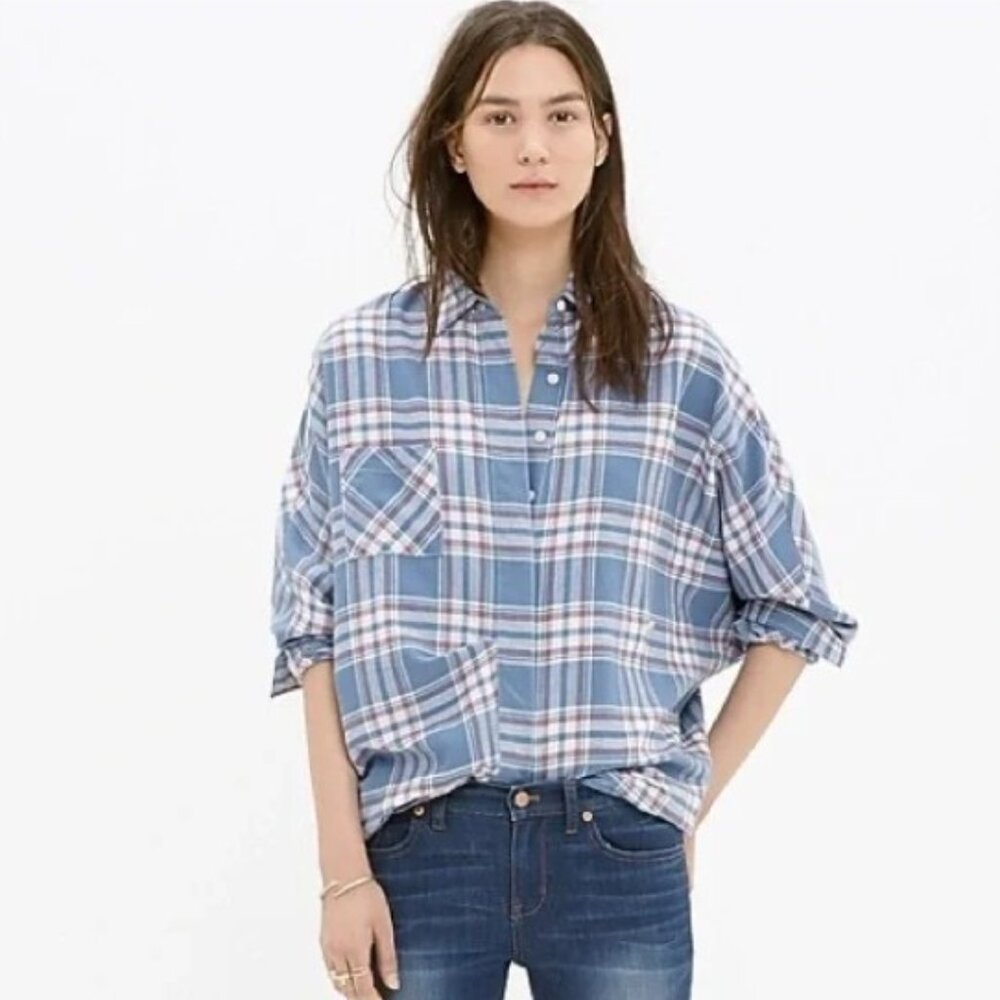 Madewell Rivet & Thread Flannel Tiltcatch Shirt in Hanna Plaid Size M
